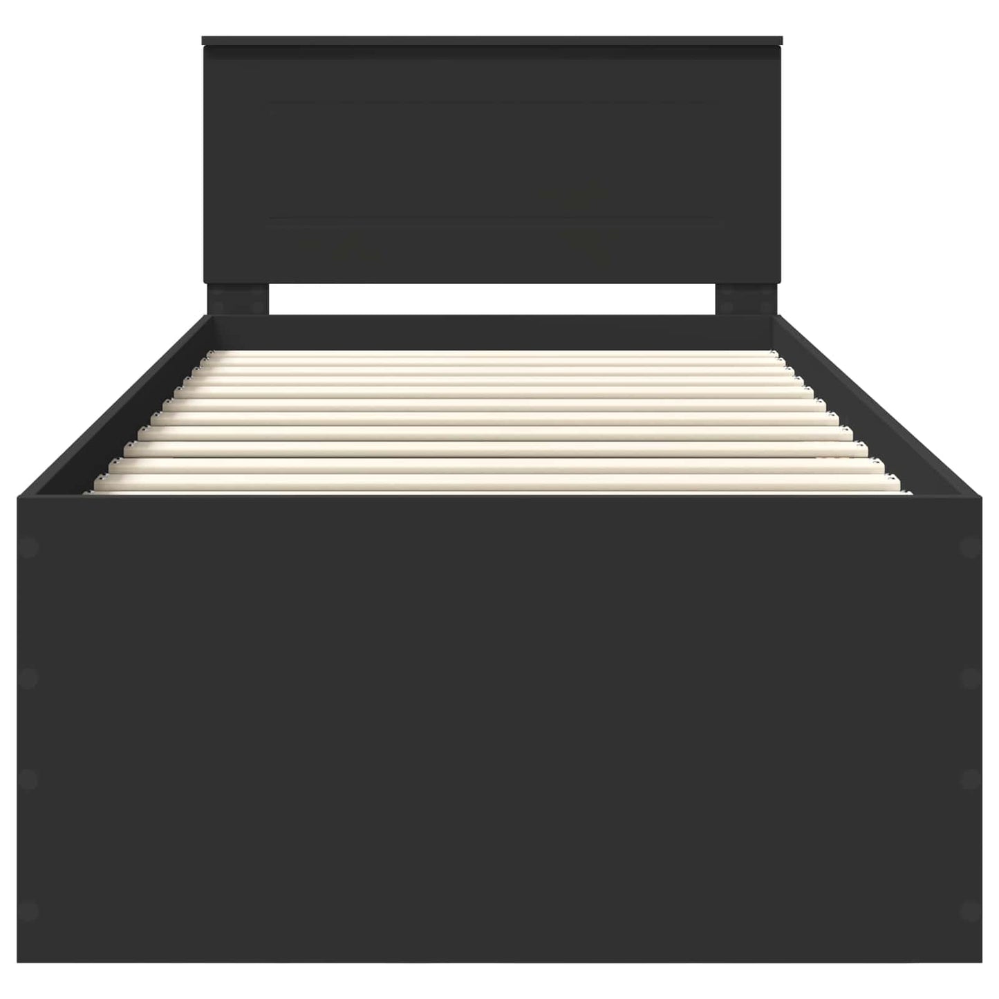 vidaXL Bed Frame with Headboard Black 90 x 190 cm Engineered Wood