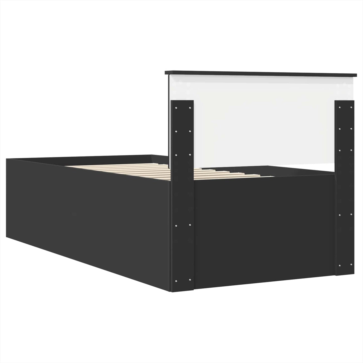 vidaXL Bed Frame with Headboard Black 90 x 200 cm Engineered Wood