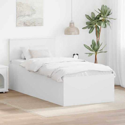 vidaXL Bed Frame with Headboard White 75 x 190 cm Engineered Wood
