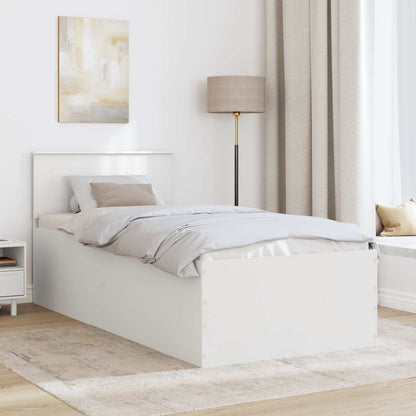 vidaXL Bed Frame with Headboard White 75 x 190 cm Engineered Wood