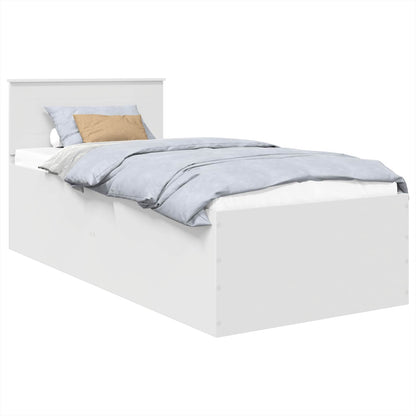 vidaXL Bed Frame with Headboard White 75 x 190 cm Engineered Wood