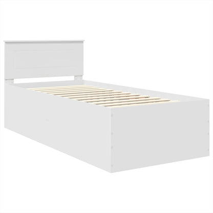 vidaXL Bed Frame with Headboard White 75 x 190 cm Engineered Wood