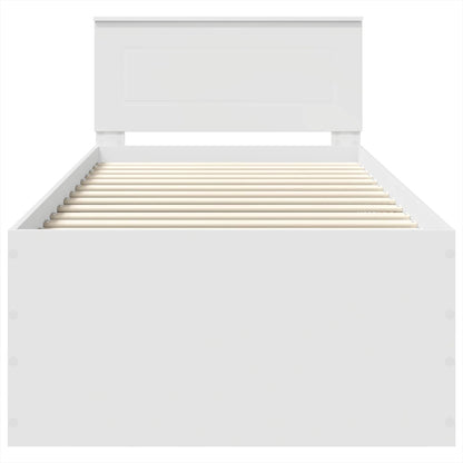 vidaXL Bed Frame with Headboard White 75 x 190 cm Engineered Wood