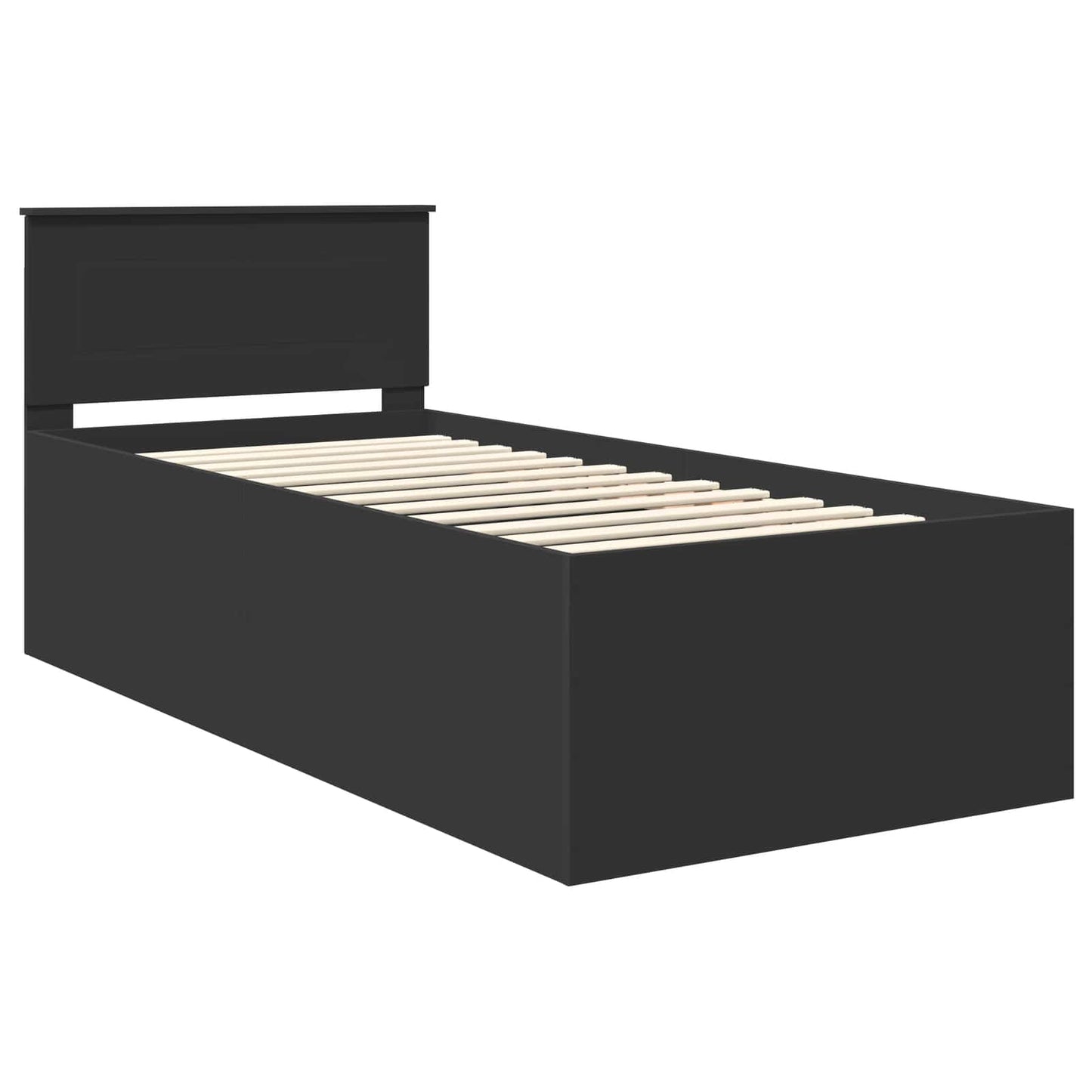 vidaXL Bed Frame with Headboard Black 75 x 190 cm Engineered Wood