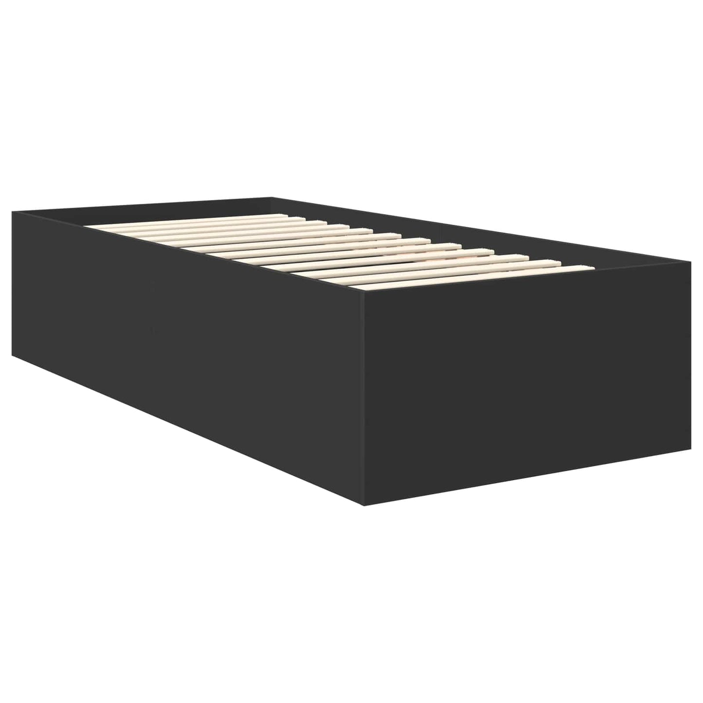 vidaXL Bed Frame with Headboard Black 75 x 190 cm Engineered Wood