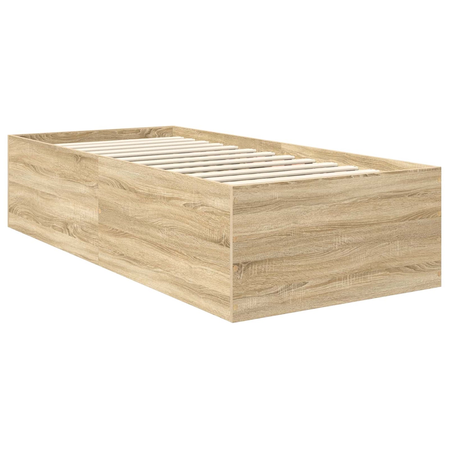 vidaXL Bed Frame with Headboard Sonoma Oak 75 x 190 cm Engineered Wood