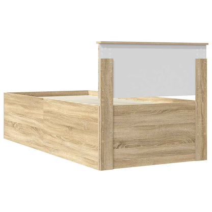 vidaXL Bed Frame with Headboard Sonoma Oak 75 x 190 cm Engineered Wood