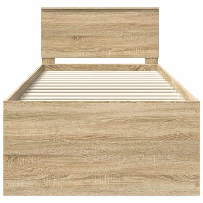 vidaXL Bed Frame with Headboard Sonoma Oak 75 x 190 cm Engineered Wood