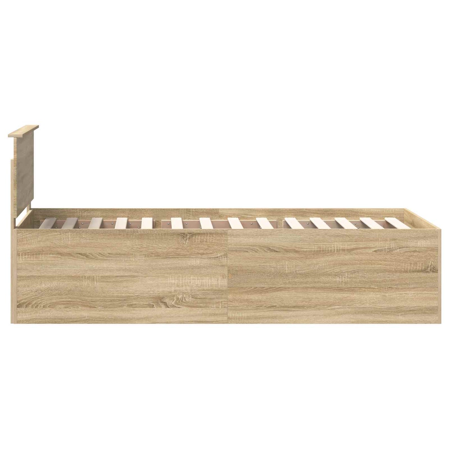 vidaXL Bed Frame with Headboard Sonoma Oak 75 x 190 cm Engineered Wood