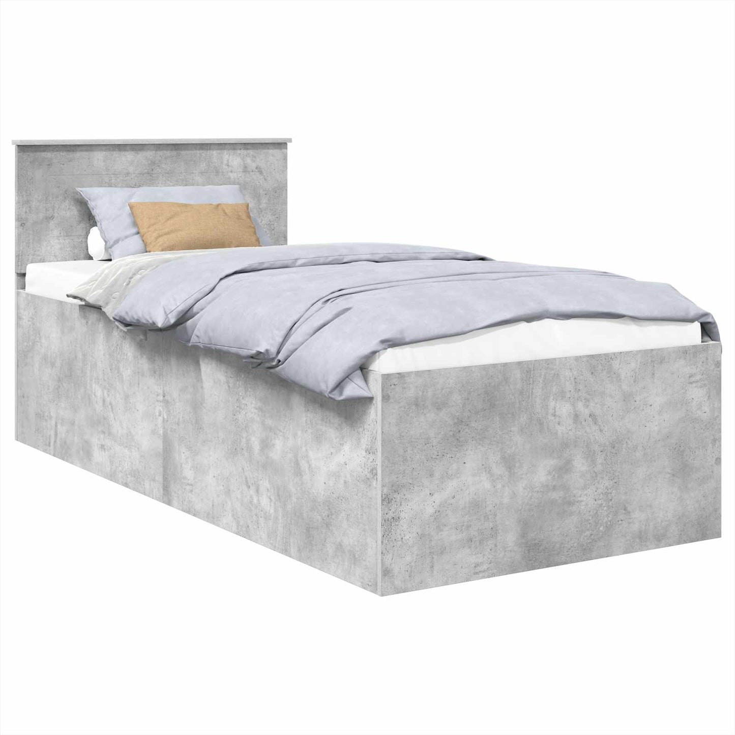 vidaXL Bed Frame Concrete Grey 75 x 190 cm Engineered Wood