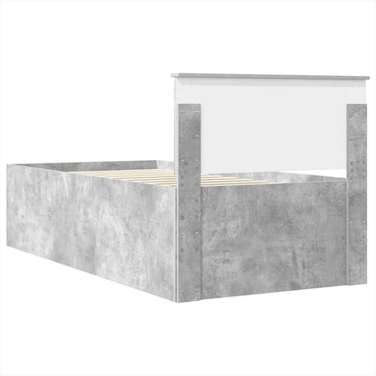 vidaXL Bed Frame Concrete Grey 75 x 190 cm Engineered Wood
