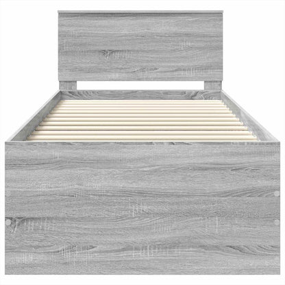 vidaXL Bed Frame Grey Sonoma 75 x 190 cm Engineered Wood