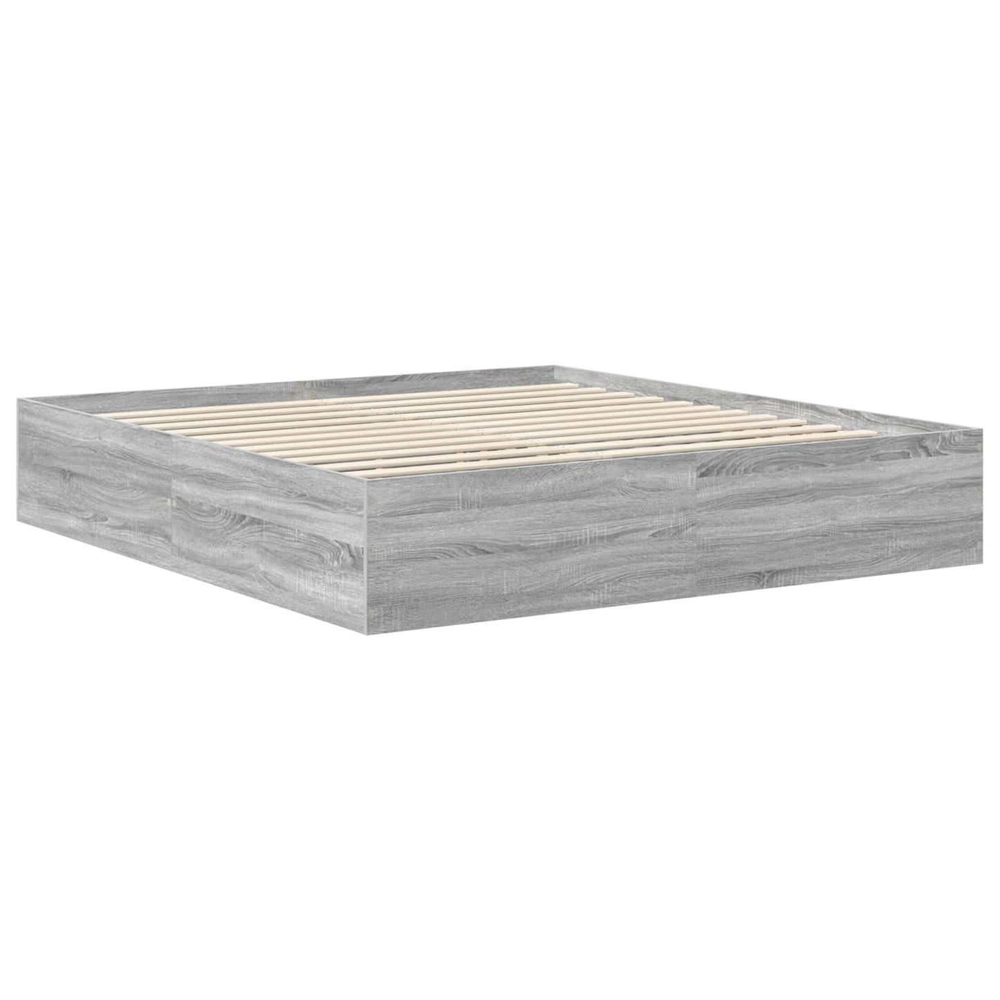 vidaXL Bed Frame Grey Sonoma 200 x 200 cm Engineered Wood
