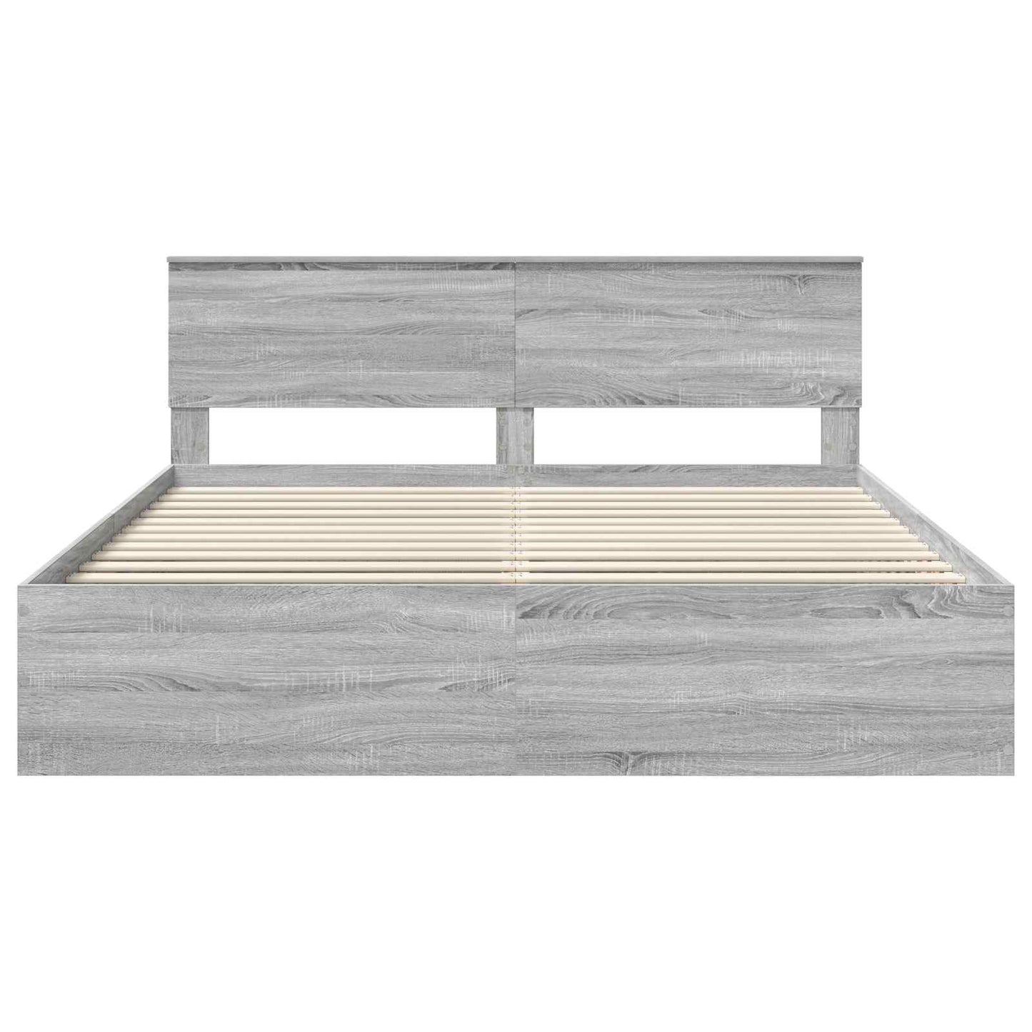 vidaXL Bed Frame Grey Sonoma 200 x 200 cm Engineered Wood