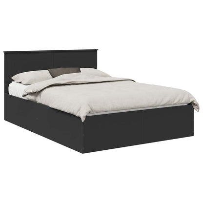 vidaXL Bed Frame with Headboard Black 150 x 200 cm Engineered Wood