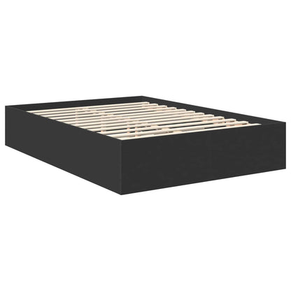 vidaXL Bed Frame with Headboard Black 150 x 200 cm Engineered Wood