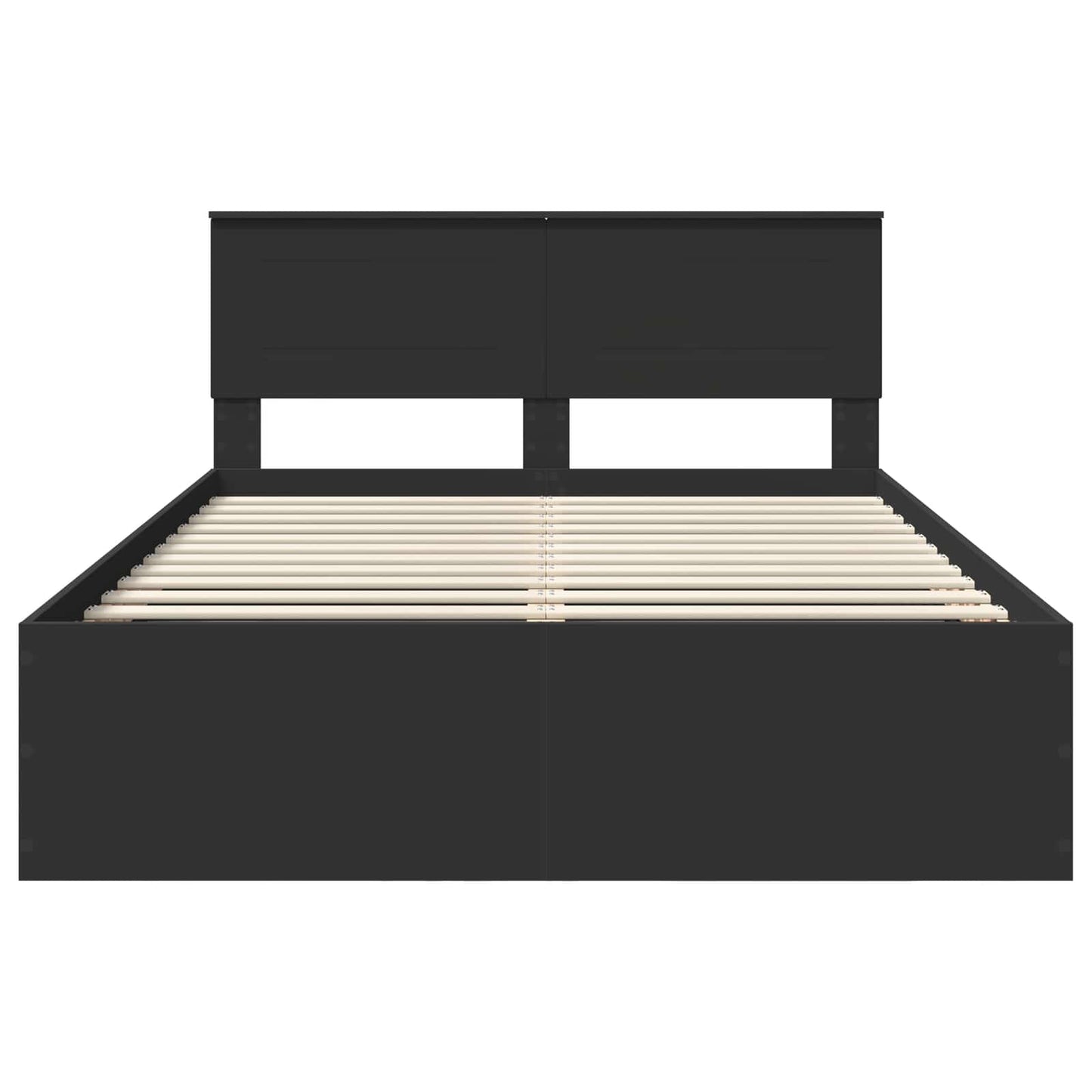 vidaXL Bed Frame with Headboard Black 150 x 200 cm Engineered Wood