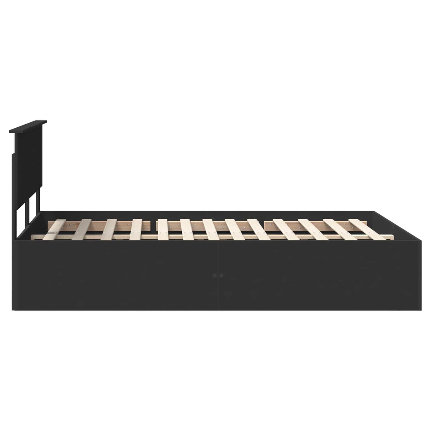 vidaXL Bed Frame with Headboard Black 150 x 200 cm Engineered Wood