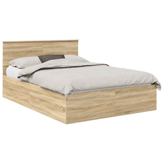 vidaXL Bed Frame Sonoma Oak 150 x 200 cm Engineered Wood