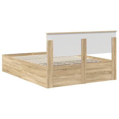 vidaXL Bed Frame Sonoma Oak 150 x 200 cm Engineered Wood
