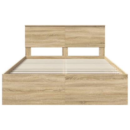 vidaXL Bed Frame Sonoma Oak 150 x 200 cm Engineered Wood