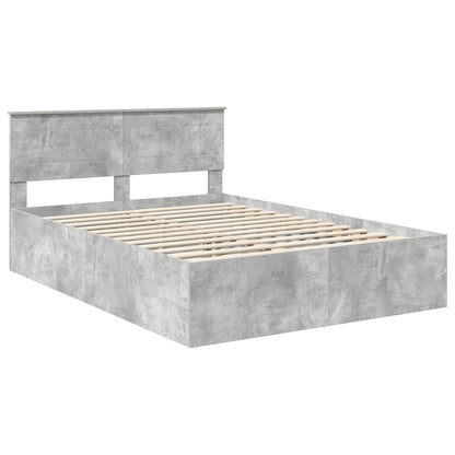 vidaXL Bed Frame Concrete Grey 150 x 200 cm Engineered Wood