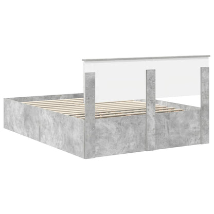 vidaXL Bed Frame Concrete Grey 150 x 200 cm Engineered Wood