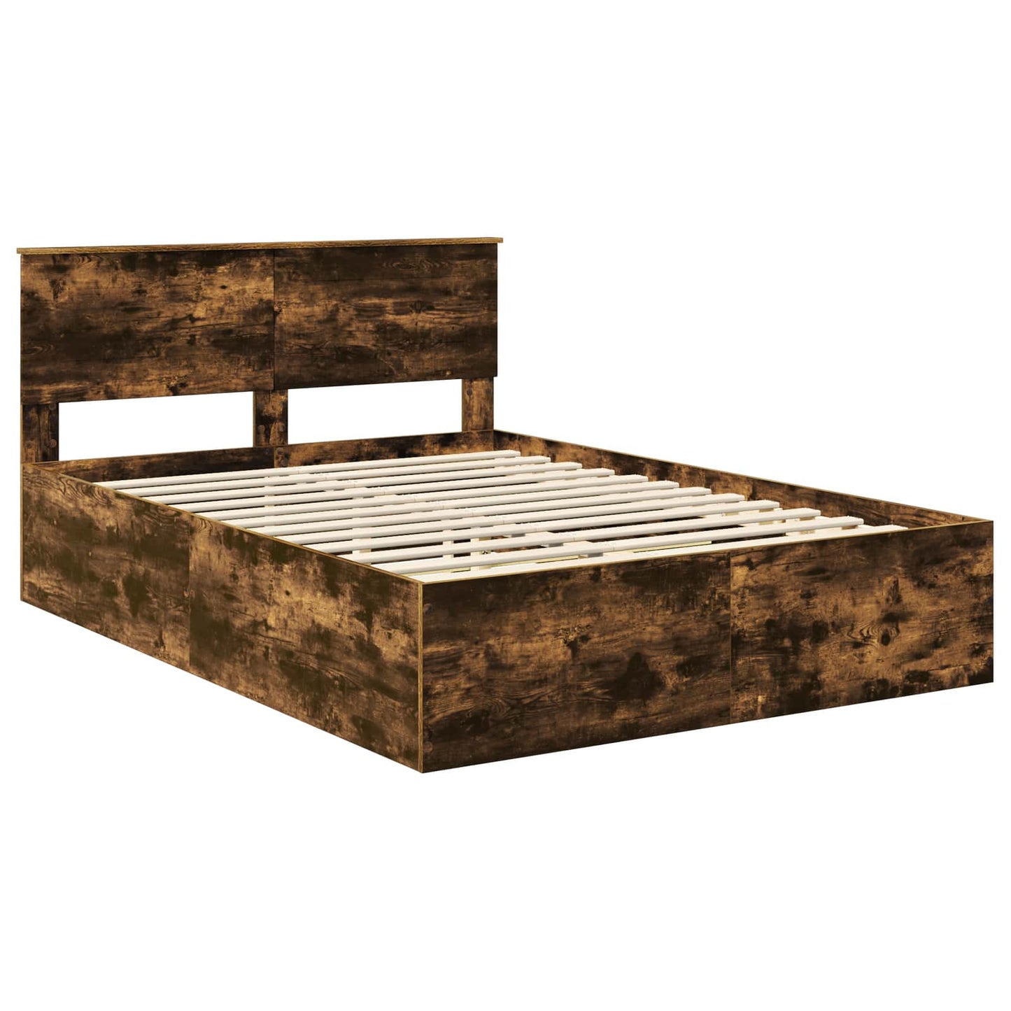vidaXL Bed Frame Smoked Oak 150 x 200 cm Engineered Wood