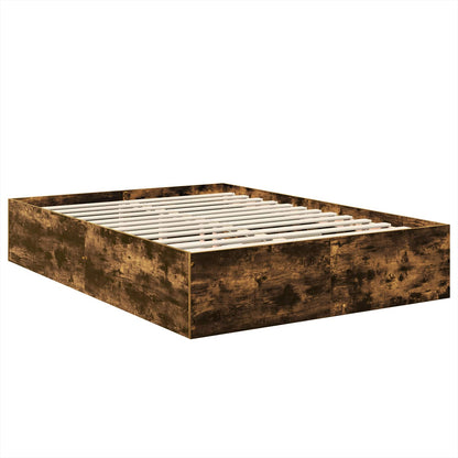 vidaXL Bed Frame Smoked Oak 150 x 200 cm Engineered Wood