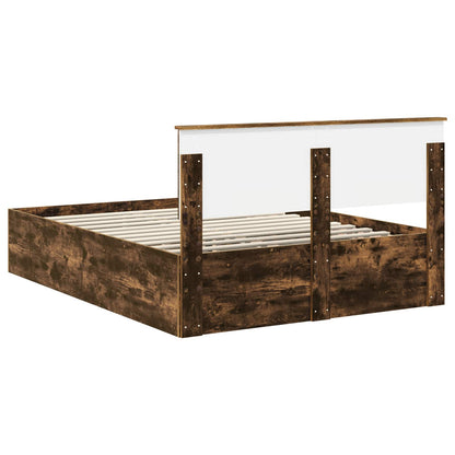 vidaXL Bed Frame Smoked Oak 150 x 200 cm Engineered Wood