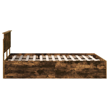 vidaXL Bed Frame Smoked Oak 150 x 200 cm Engineered Wood