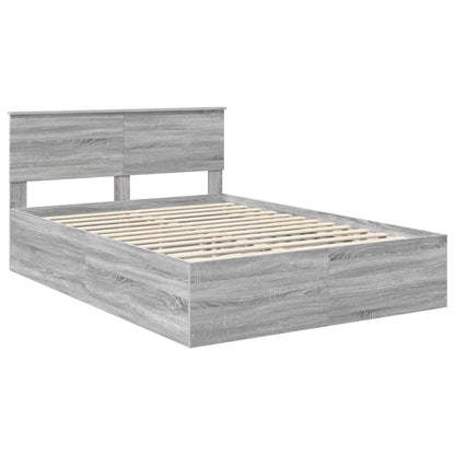 vidaXL Bed Frame Grey Sonoma 150 x 200 cm Engineered Wood