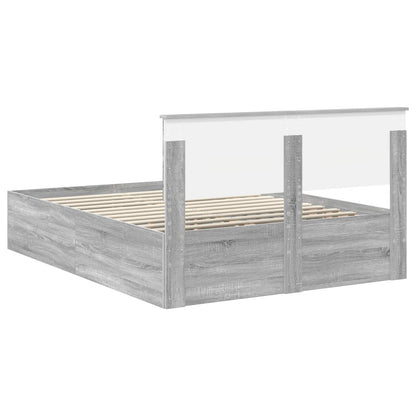 vidaXL Bed Frame Grey Sonoma 150 x 200 cm Engineered Wood