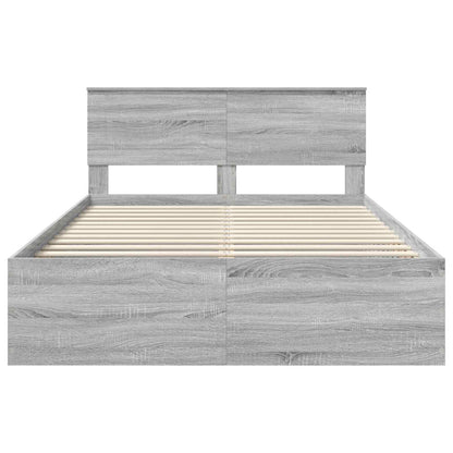 vidaXL Bed Frame Grey Sonoma 150 x 200 cm Engineered Wood