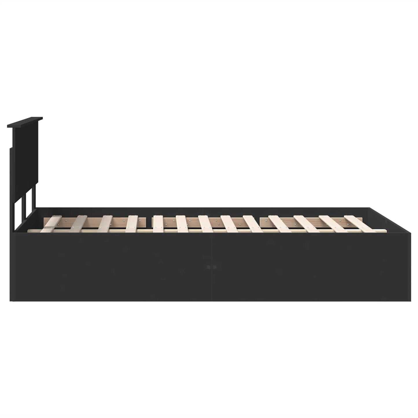 vidaXL Bed Frame with Headboard Black 135 x 190 cm Engineered Wood