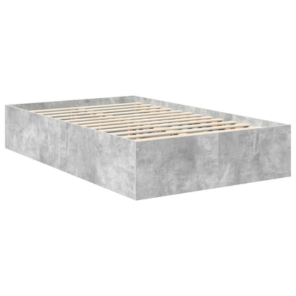 vidaXL Bed Frame Concrete Grey 135 x 190 cm Engineered Wood