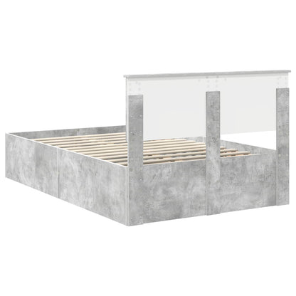 vidaXL Bed Frame Concrete Grey 135 x 190 cm Engineered Wood