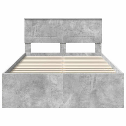 vidaXL Bed Frame Concrete Grey 135 x 190 cm Engineered Wood