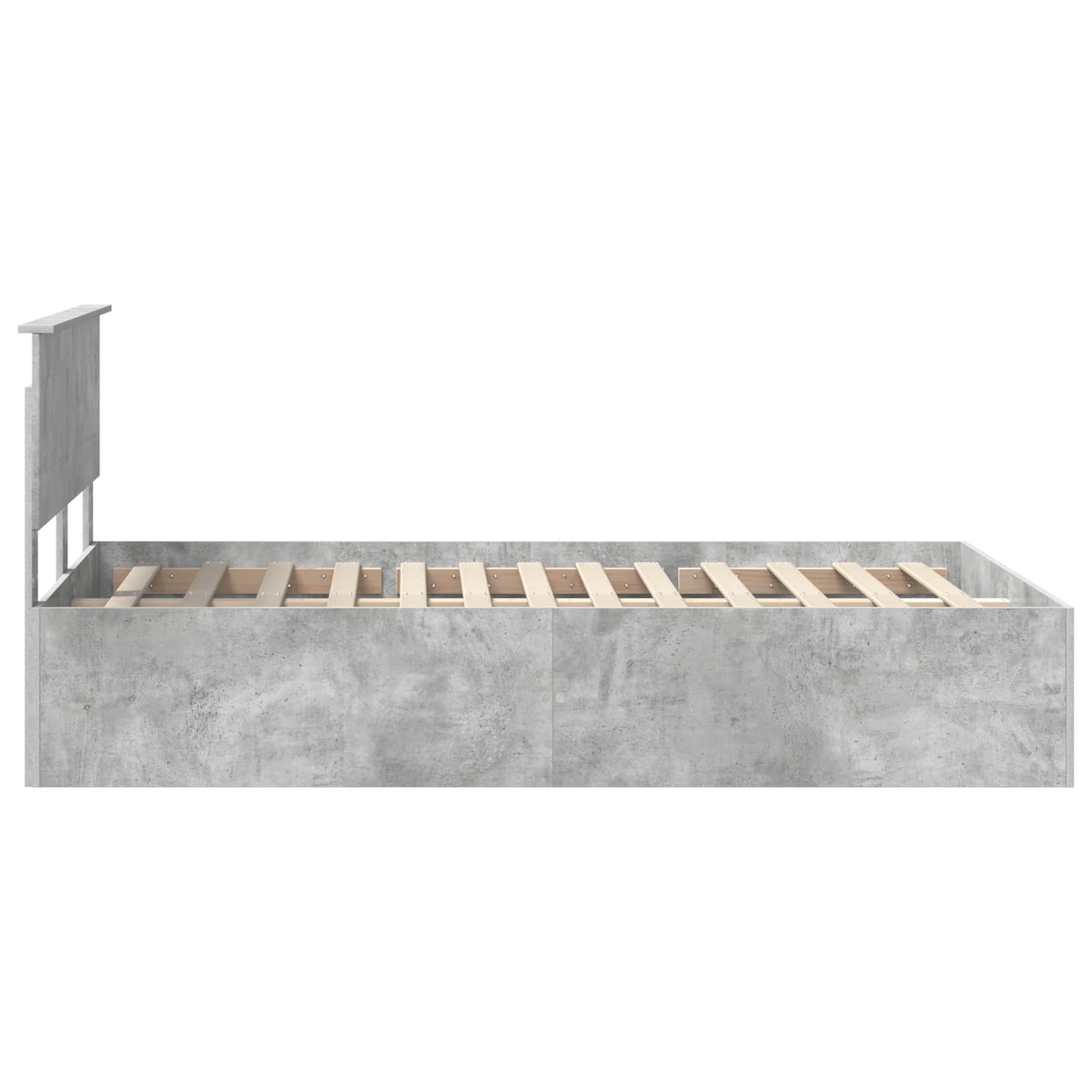 vidaXL Bed Frame Concrete Grey 135 x 190 cm Engineered Wood