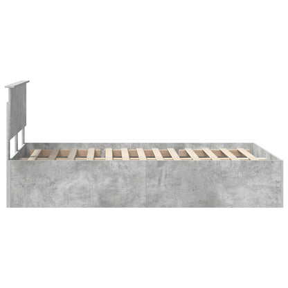 vidaXL Bed Frame Concrete Grey 135 x 190 cm Engineered Wood