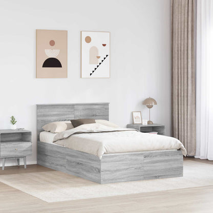 vidaXL Bed Frame Grey Sonoma 135 x 190 cm Engineered Wood