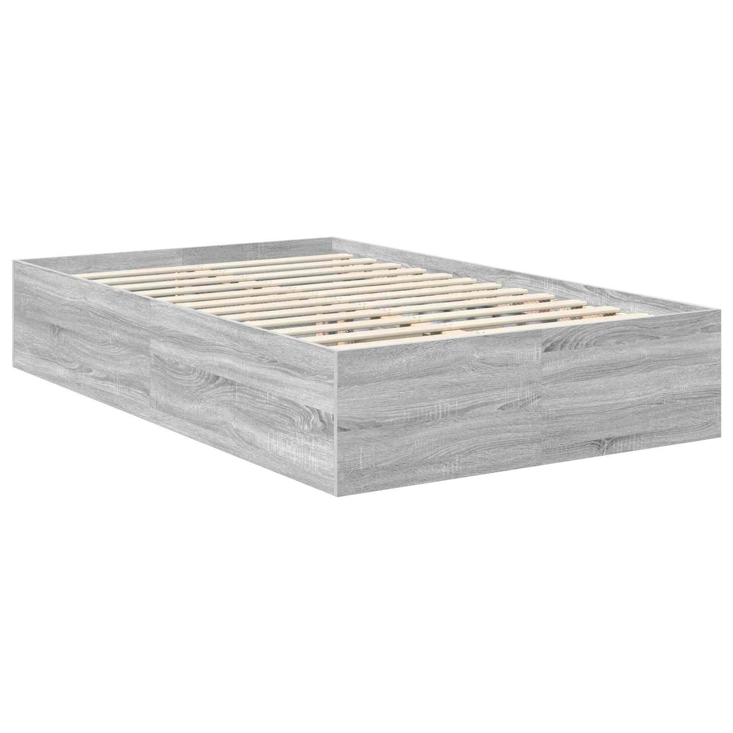 vidaXL Bed Frame Grey Sonoma 135 x 190 cm Engineered Wood