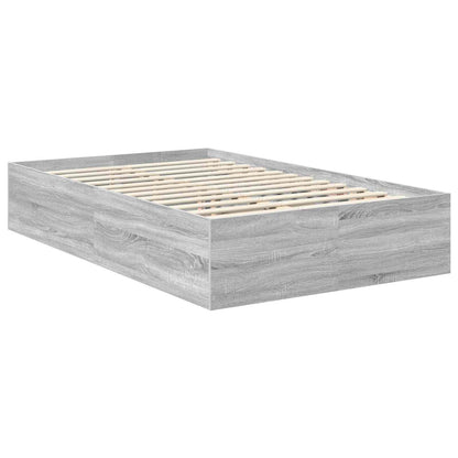 vidaXL Bed Frame Grey Sonoma 135 x 190 cm Engineered Wood