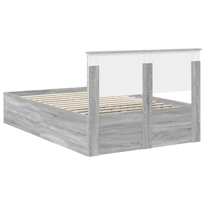 vidaXL Bed Frame Grey Sonoma 135 x 190 cm Engineered Wood