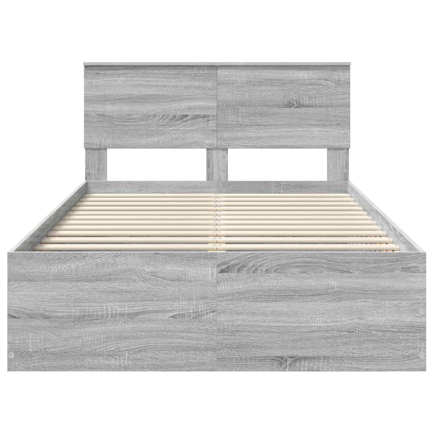 vidaXL Bed Frame Grey Sonoma 135 x 190 cm Engineered Wood