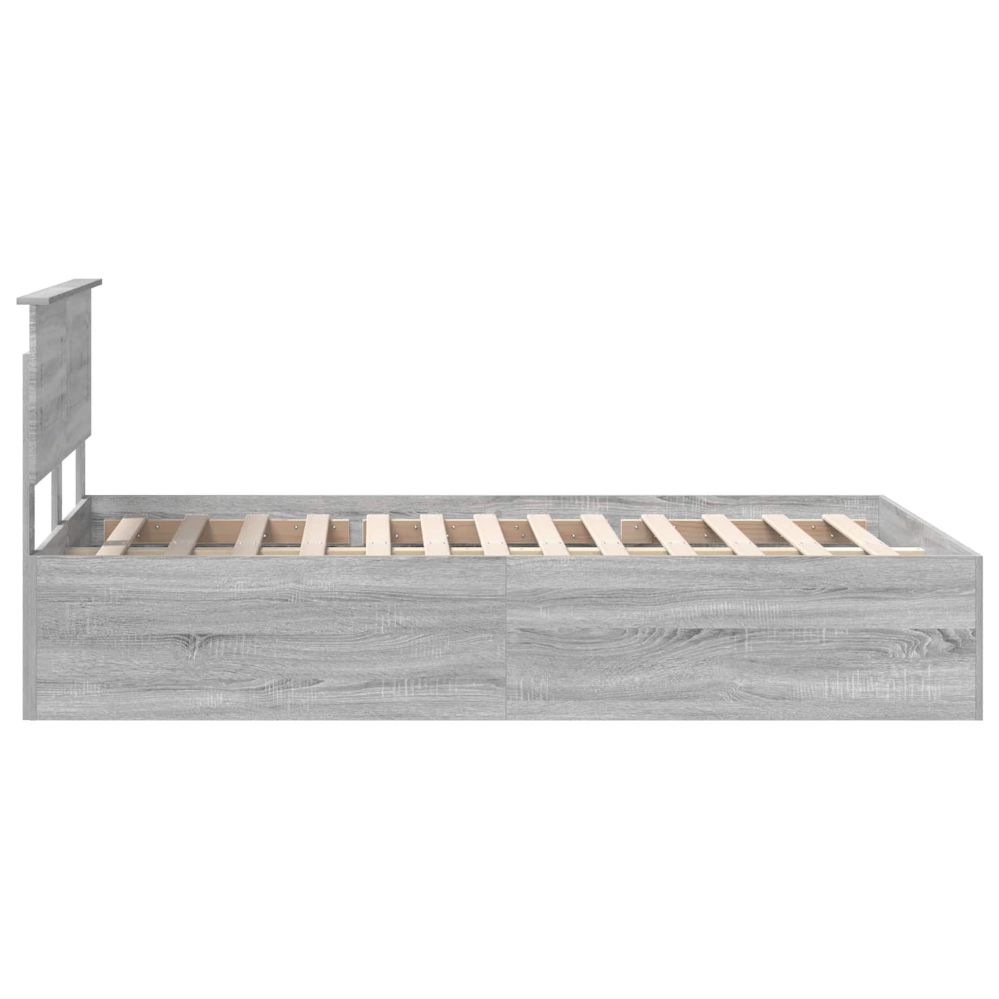 vidaXL Bed Frame Grey Sonoma 135 x 190 cm Engineered Wood