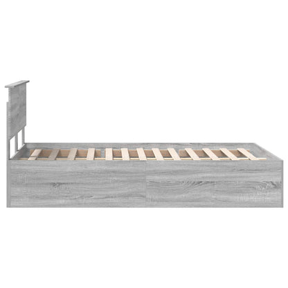 vidaXL Bed Frame Grey Sonoma 135 x 190 cm Engineered Wood