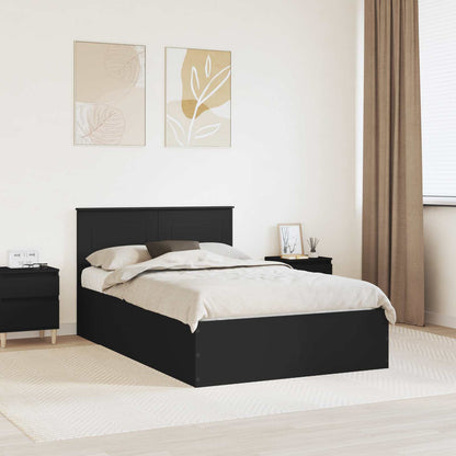 vidaXL Bed Frame with Headboard Black 120 x 190 cm Engineered Wood