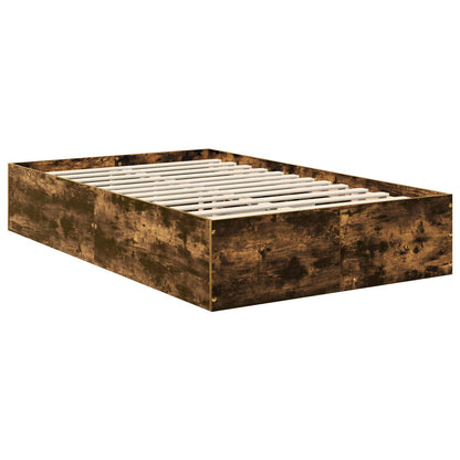 vidaXL Bed Frame Smoked Oak 120 x 190 cm Engineered Wood