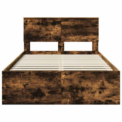 vidaXL Bed Frame Smoked Oak 120 x 190 cm Engineered Wood